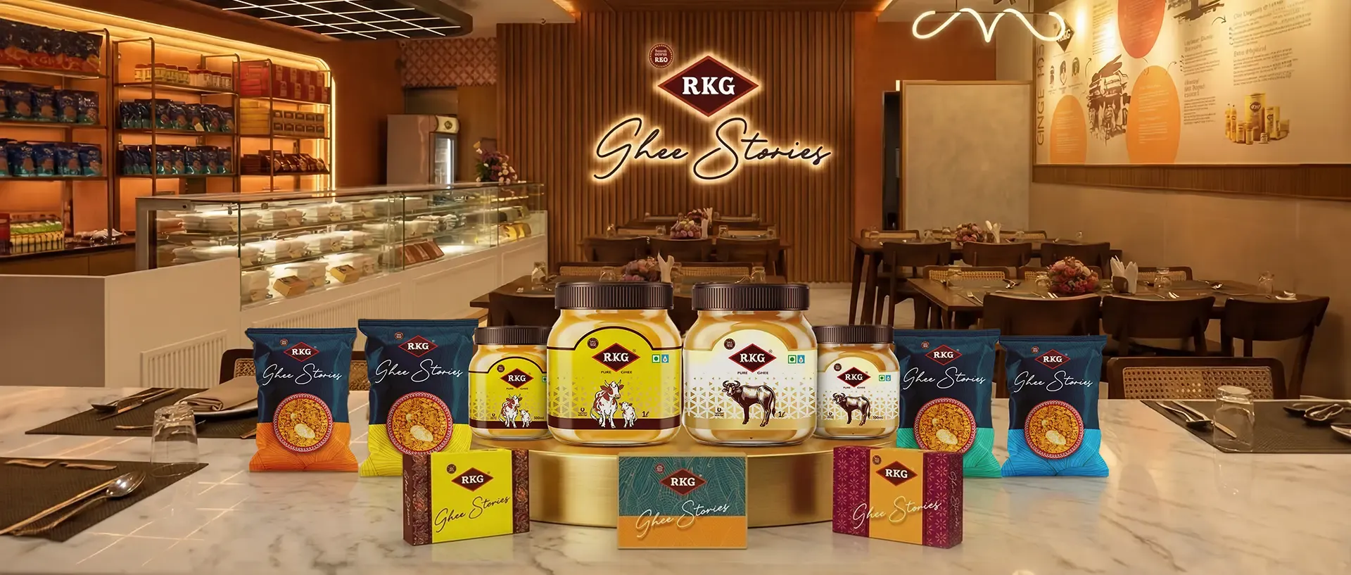 The RKG Ghee Stories restaurant in Kangayam